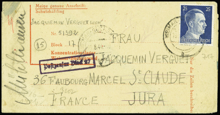 Allemagne n°717 obl Weimar-Buchenwald (19.8.44) su