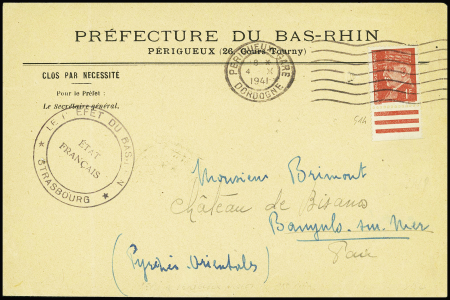 N°514 obl mec "Périgueux gare Dordogne" (1941) sur