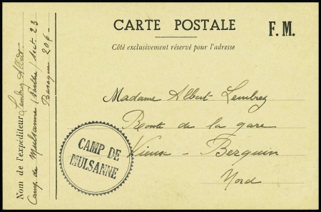 CPFM d'un prisonnier français (6 sept 1940) avec c