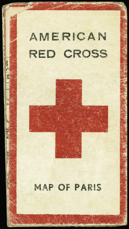 Carte dépliante de la Croix rouge US "Map of Paris