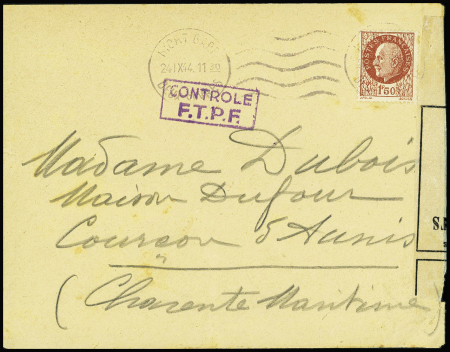 N°517 obl Niort RP Deux Sèvres (24.9.44) sur lettr