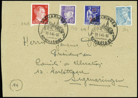 N°549 + 479 + 509 en mixte avec Allemagne n°710B o