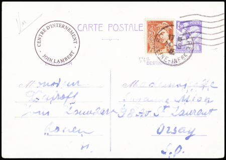 N°547 obl Rouen-gare (24.5.45) sur entier CP 1F20 