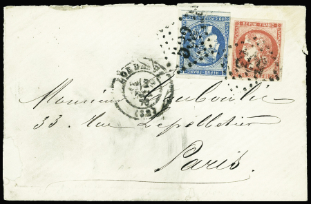 N°45 + 49 (jolie nuance) obl GC 532 + T17 Bordeaux