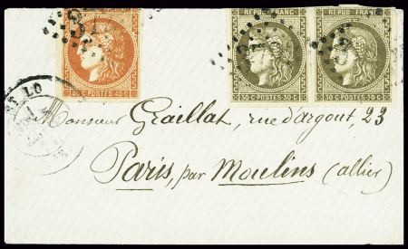 N°47 en paire + 48 obl GC 3723 + T17 "St Lô (48)" 