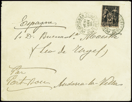 France n°97 25c Sage obl CAD "Perpignan Pyrénées O