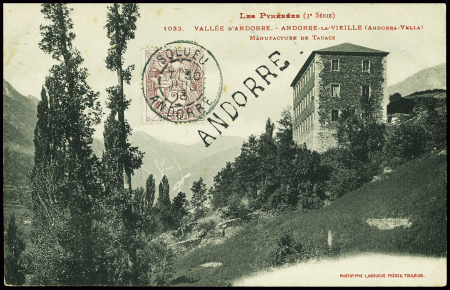 France n°108 obl CAD "Soldeu Andorre" (1913) avec 