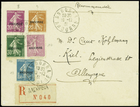 N°8 + 9 + 10 + 13 + 17 obl CAD "Andorra Andorre" (