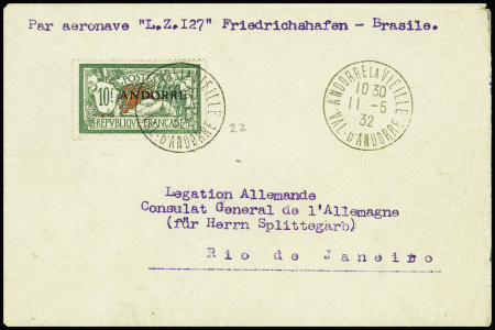 N°22 obl Andorre la Vieille (11.5.32) sur lettre p