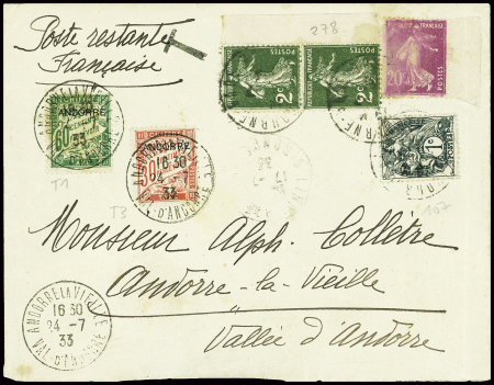 France n°107 + 190 + 278 en paire obl Libourne gar