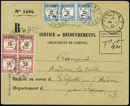 Env. n°1494 des recouvrements avec Andorre taxe n°