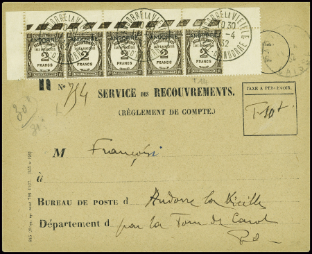 Env des recouvrements n°1494 avec Andorre taxe n°1