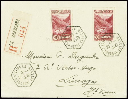N°38, 2 pièces, obl hex "La Massana vallées d'Ando