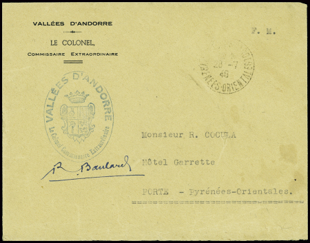 Lettre en franchise avec en-tête + cachet ovale bl