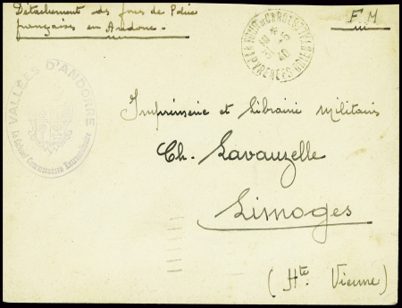 Lettre en franchise avec CAD "La Tour de Carol Pyr