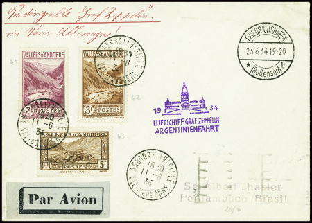 N°41 + 42 + 43 obl Andore la Vieille (11.6.34) sur