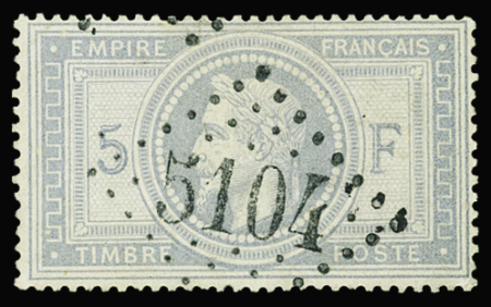 N°33 5f violet-gris  obl GC 5104 Shanghaï, TB