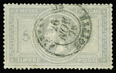N°33 5f violet-gris  obl Alexandrie Egypte, TB. Si