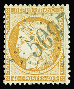 N°38 40c orange obl GC 5097 Ordou, TB. signé JF.Br