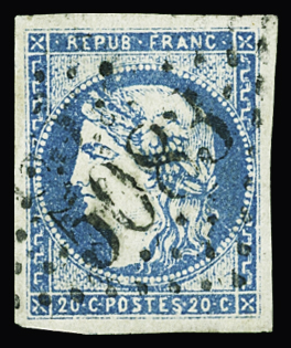 N°44A 20c bleu type I obl. GC 5083 Constantinople,