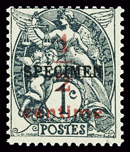 N°157-Cl 4 1/2c sur 1c Blanc surcharge "spécimen",