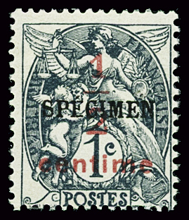 N°157-Cl 4 1/2c sur 1c Blanc surcharge "spécimen",