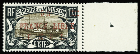 N°245B NON EMIS surcharge type différent en rouge,