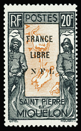 N°285 20c France Libre, neuf **, TB (signé Calves)