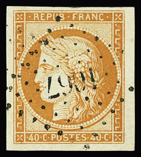 N°5 40c orange, obl. PC 1067 de Cysoing (Nord), belles