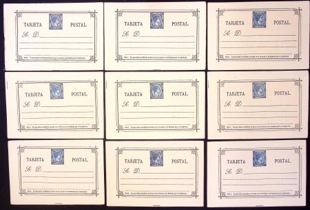 Entiers postaux en dix exemplaires, selon numéro Edifil