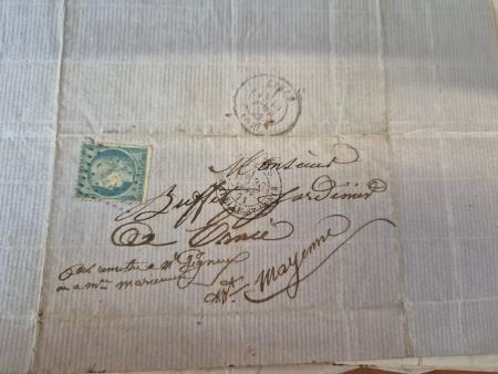 MAYENNE 1849-1871, lot de 14 ballons montés tous à