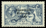 1922-23 Thom 3-line overprint in blue-black on 10/-