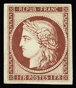 N°6f 1f carmin, réimpression de 1862, neuf *, TTB.