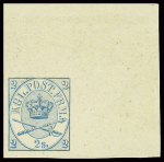 N°11 2s bleu, non dentelé, coin de feuille, neuf **