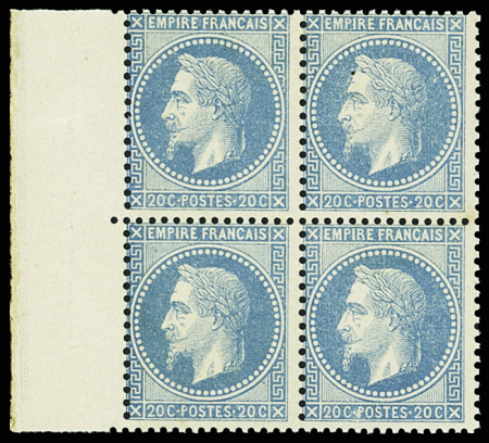 N°29B 20c Type II en bloc de 4 bdf, neuf ** (un point