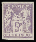 N°95c 5f violet, Granet, non dentelé, neuf **, TB,