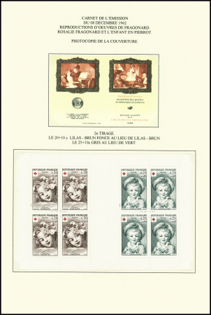N°2011A Carnet Croix-Rouge 1962, 2è tirage, plus le