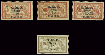 N°53 10 pi sur 40c rose (tirage 1 300) + n°53A 10 pi