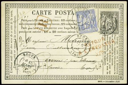 Cachet rouge RETOUR A L'ENVOYEUR 529 de Bons (en Chablais)