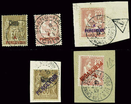 TAXE N°9 surcharge rouge + n°11 surcharge rouge + n°11a