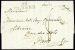 99 CLUSES sur lettre pour Paris 1811, réexpédiée avec
