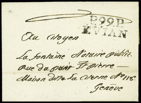 P99P EVIAN sur LSC pour un notaire à Genève, cachet