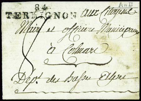 84 TERMIGNON sur lettre datée du Mont Cenis 1794 pour