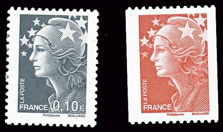 N°4228b, 4240a Marianne de Beaujard, sans bande de