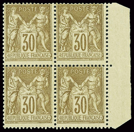N°80 30c brun-jaune, bloc de 4 bdf, neuf ** gno. TTB
