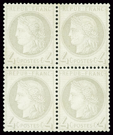 N°52 4c gris, bloc de 4, bon centrage, neuf gno, TTB