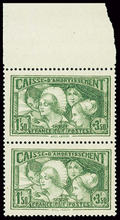 N°269a 1f50+3f50 vert Caisse d'amortissement les provinces,