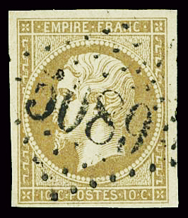 JAFFA N°13B 10c brun-clair Type II, Oblitération GC