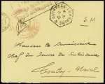 Lettre en franchise avec CAD hex "Cuirassé Lorrain