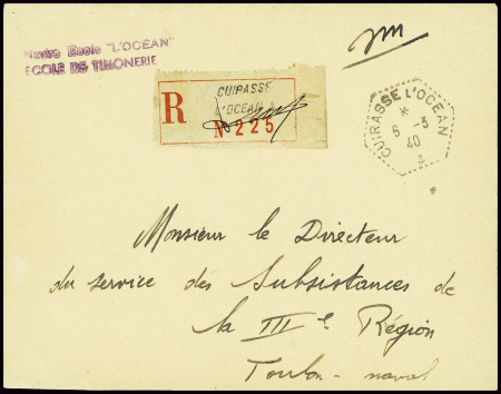 Lettre recommandée en franchise avec CAD hex "Cuir